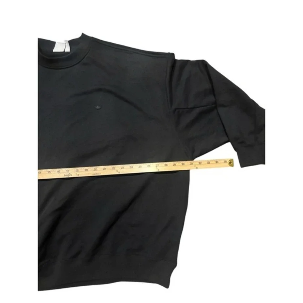 Adidas Originals Black Crewneck Sweatshirt Mens XL Trefoil Minimal Logo‎